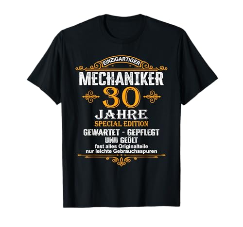 Kfz Mechaniker 30er Geburtstag Mann Männer 30 Jahre T-Shirt von Kfz Mechaniker Geschenk 30. Geburtstag Männer 30er