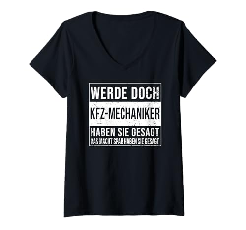 Damen Kfz-Mechaniker Geburtstag lustiges Kfz-Mechaniker T-Shirt mit V-Ausschnitt Damen Kfz-Mechaniker Geburtstag lustiges Kfz-Mechaniker T-Shirt mit V-Ausschnitt von Kfz-Mechaniker Zubehör Geschenke Geburtstagshirts
