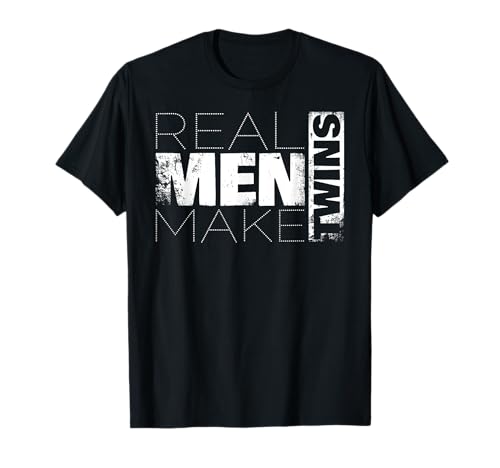 Real Men Make Twins Zwillinge Papa Vater Tags Geschenke T-Shirt von Khanh Father's Day