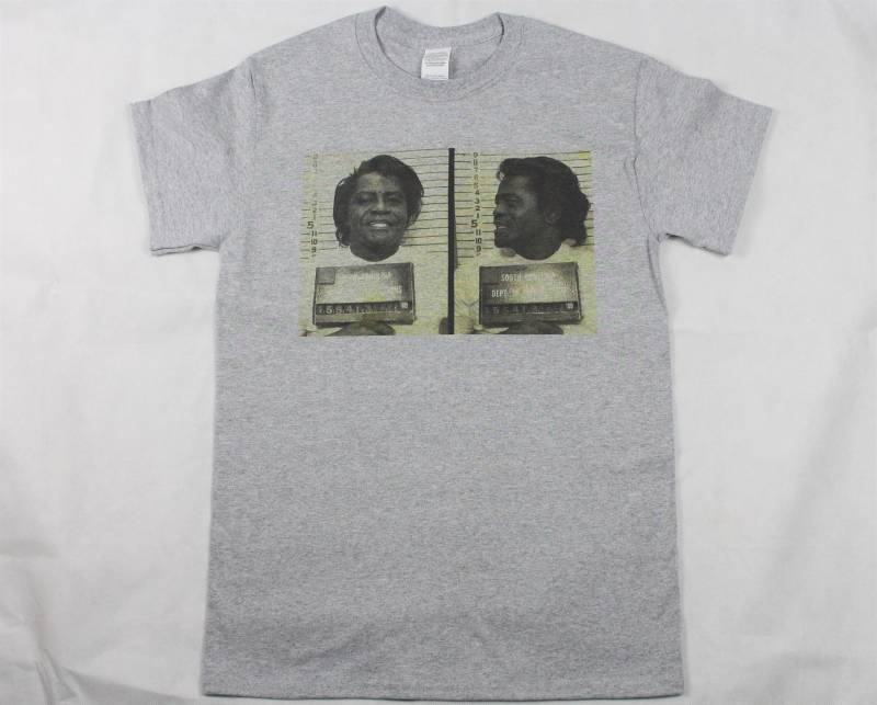 James Brown Mugshot Grau T-Shirt Größen Erhältlich S-3xl von KhanivorClothing