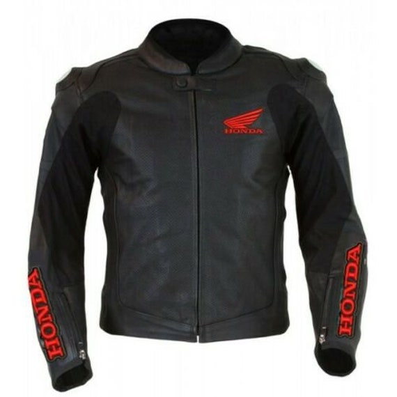 Honda Motorrad/Motorrad-Lederjacke Aus Rindsleder Mit Ce-Geprüftem Schutz Im Inneren Honda Motorrad/Motorrad-Lederjacke Aus Rindsleder Mit Ce-Geprüftem Schutz Im Inneren von KhiljeeGroup