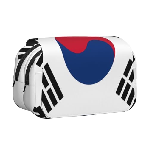 Federmäppchen mit koreanischer Flagge, großes Fassungsvermögen, Federmäppchen, Schreibwaren-Organizer, Kosmetiktasche, Bürobedarf von Khkbnb