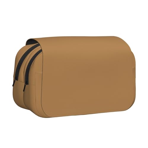 Khkbnb Braunes Federmäppchen mit großem Fassungsvermögen, Federmäppchen, Schreibwaren-Organizer, Kosmetiktasche, Bürobedarf von Khkbnb