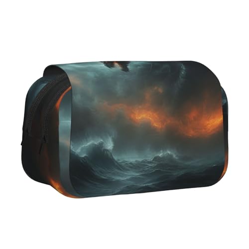 Khkbnb Dragon Battle Federmäppchen, Federmäppchen, Schreibwaren-Organizer, Kosmetiktasche, Bürobedarf von Khkbnb