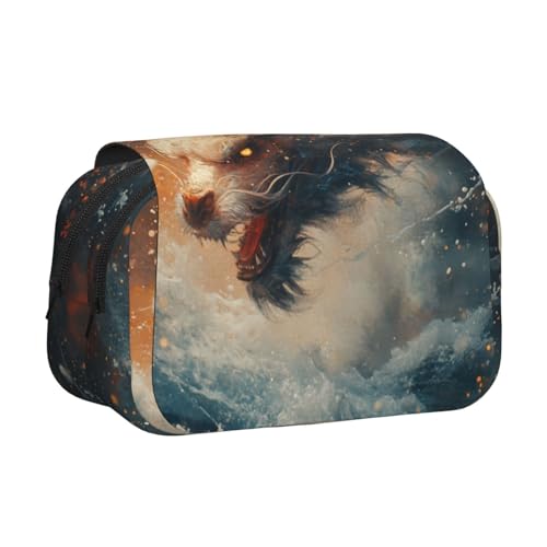 Khkbnb Dragon's Anger Federmäppchen, Federmäppchen, Schreibwaren-Organizer, Kosmetiktasche, Bürobedarf von Khkbnb