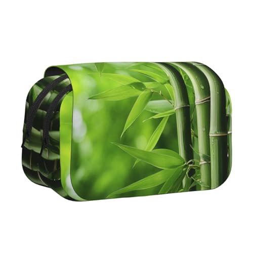 Khkbnb Federmäppchen, Motiv: Bambuswald nach Regen, großes Fassungsvermögen, Federmäppchen, Schreibwaren-Organizer, Kosmetiktasche, Bürobedarf von Khkbnb