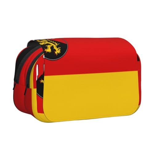Khkbnb Federmäppchen, Motiv: Flagge des Staates Rheinland-Pfalz, großes Fassungsvermögen, Federmäppchen, Schreibwaren-Organizer, Kosmetiktasche, Bürobedarf von Khkbnb