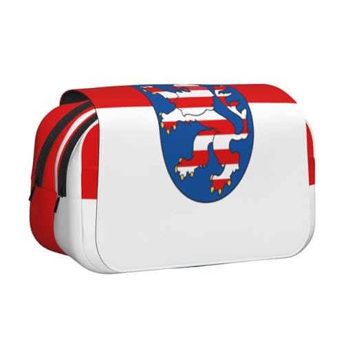 Khkbnb Federmäppchen, Motiv: Flagge von Hessen, großes Fassungsvermögen, Federmäppchen, Schreibwaren-Organizer, Kosmetiktasche, Bürobedarf Khkbnb Federmäppchen, Motiv: Flagge von Hessen, großes Fassungsvermögen, Federmäppchen, Schreibwaren-Organizer, Kosmetiktasche, Bürobedarf von Khkbnb