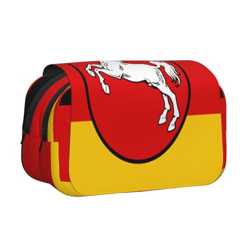 Khkbnb Federmäppchen, Motiv: Flagge von Niedersachsen, großes Fassungsvermögen, Federmäppchen, Schreibwaren-Organizer, Kosmetiktasche, Bürobedarf Khkbnb Federmäppchen, Motiv: Flagge von Niedersachsen, großes Fassungsvermögen, Federmäppchen, Schreibwaren-Organizer, Kosmetiktasche, Bürobedarf von Khkbnb