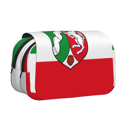 Khkbnb Federmäppchen, Motiv: Flagge von Nordrhein, Westfalen, großes Fassungsvermögen, Federmäppchen, Schreibwaren-Organizer, Kosmetiktasche, Bürobedarf von Khkbnb