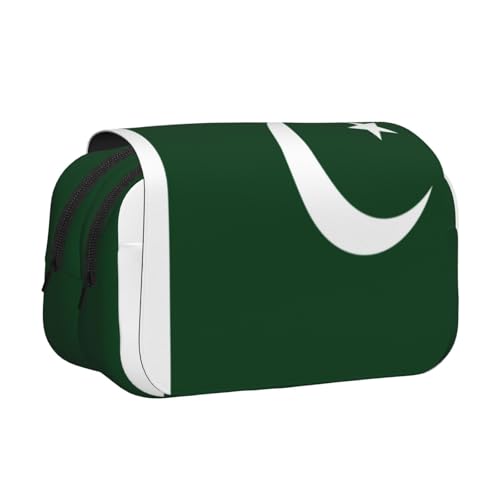 Khkbnb Federmäppchen, Motiv: Flagge von Pakistan, großes Fassungsvermögen, Federmäppchen, Schreibwaren-Organizer, Kosmetiktasche, Bürobedarf von Khkbnb