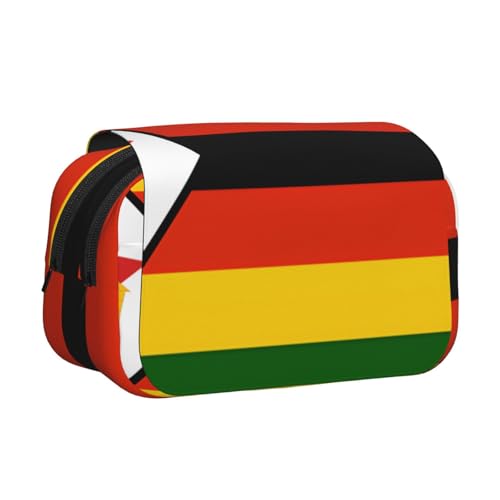 Khkbnb Federmäppchen, Motiv: Flagge von Simbabwe, großes Fassungsvermögen, Federmäppchen, Schreibwaren-Organizer, Kosmetiktasche, Bürobedarf von Khkbnb