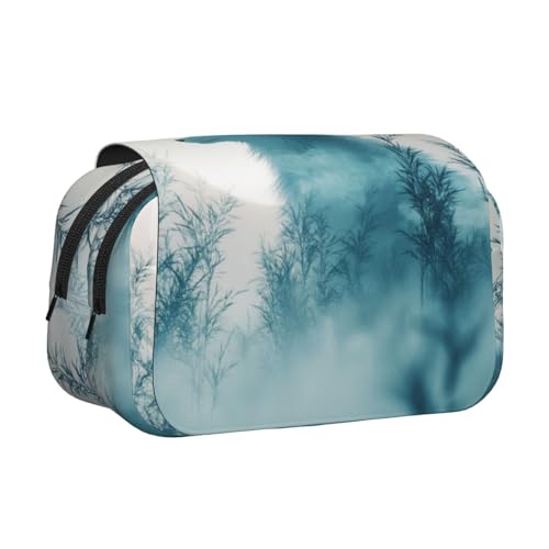 Khkbnb Federmäppchen, Motiv: Fuchs im Nebel, großes Fassungsvermögen, Federmäppchen, Schreibwaren-Organizer, Kosmetiktasche, Bürobedarf von Khkbnb