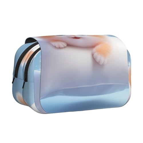 Khkbnb Federmäppchen, Motiv: Katze auf dem Kissen, Federmäppchen, Schreibwaren-Organizer, Kosmetiktasche, Bürobedarf Khkbnb Federmäppchen, Motiv: Katze auf dem Kissen, Federmäppchen, Schreibwaren-Organizer, Kosmetiktasche, Bürobedarf von Khkbnb