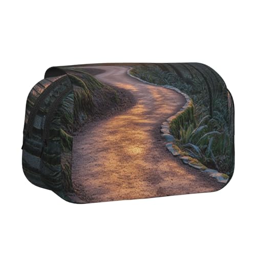 Khkbnb Federmäppchen, Motiv: Sonnenuntergang, Bergwald, großes Fassungsvermögen, Federmäppchen, Schreibwaren-Organizer, Kosmetiktasche, Bürobedarf von Khkbnb