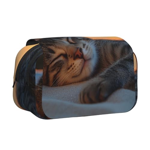 Khkbnb Federmäppchen, Motiv: schlafende Katzen in der Wüste, Federmäppchen, Schreibwaren-Organizer, Kosmetiktasche, Bürobedarf von Khkbnb