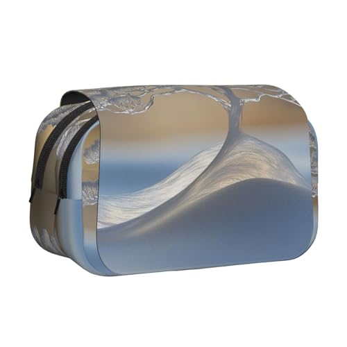 Khkbnb Federmäppchen mit Eisblumen, großes Fassungsvermögen, Federmäppchen, Schreibwaren-Organizer, Kosmetiktasche, Bürobedarf von Khkbnb