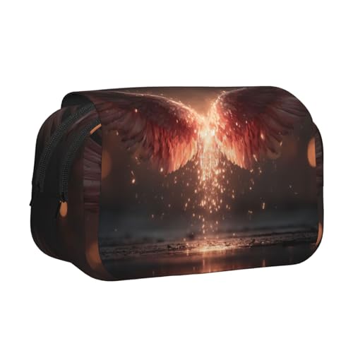 Khkbnb Federmäppchen mit Flame-Flügeln, großes Fassungsvermögen, Federmäppchen, Schreibwaren-Organizer, Kosmetiktasche, Bürobedarf Khkbnb Federmäppchen mit Flame-Flügeln, großes Fassungsvermögen, Federmäppchen, Schreibwaren-Organizer, Kosmetiktasche, Bürobedarf von Khkbnb