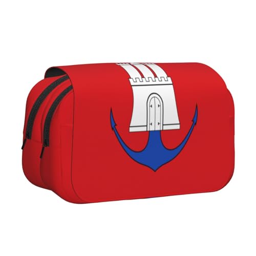 Khkbnb Federmäppchen mit Hamburger Flagge, großes Fassungsvermögen, Federmäppchen, Schreibwaren-Organizer, Kosmetiktasche, Bürobedarf von Khkbnb