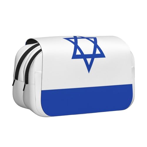 Khkbnb Federmäppchen mit Israel-Flagge, großes Fassungsvermögen, Federmäppchen, Schreibwaren-Organizer, Kosmetiktasche, Bürobedarf von Khkbnb