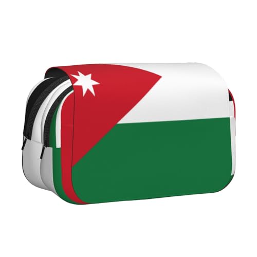 Khkbnb Federmäppchen mit Jordanischer Flagge, großes Fassungsvermögen, Federmäppchen, Schreibwaren-Organizer, Kosmetiktasche, Bürobedarf von Khkbnb
