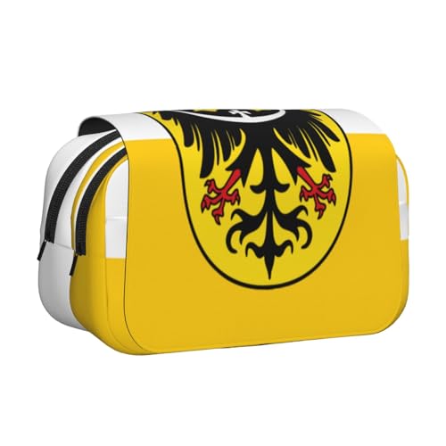 Khkbnb Federmäppchen mit Schlesien-Flagge, großes Fassungsvermögen, Federmäppchen, Schreibwaren-Organizer, Kosmetiktasche, Bürobedarf von Khkbnb