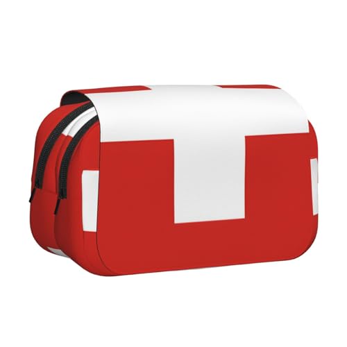 Khkbnb Federmäppchen mit Schweizer Flagge, großes Fassungsvermögen, Federmäppchen, Schreibwaren-Organizer, Kosmetiktasche, Bürobedarf Khkbnb Federmäppchen mit Schweizer Flagge, großes Fassungsvermögen, Federmäppchen, Schreibwaren-Organizer, Kosmetiktasche, Bürobedarf von Khkbnb