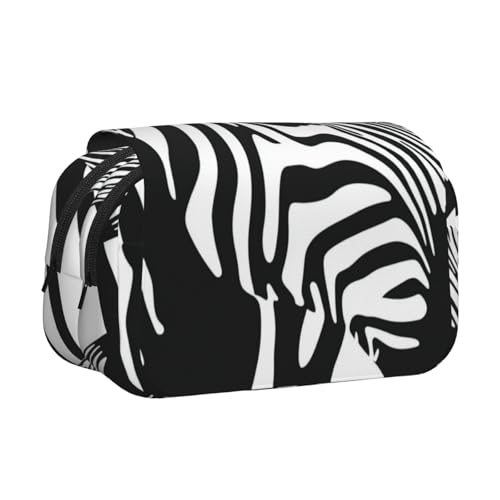 Khkbnb Federmäppchen mit Zebrastreifen, großes Fassungsvermögen, Federmäppchen, Schreibwaren-Organizer, Kosmetiktasche, Bürobedarf von Khkbnb
