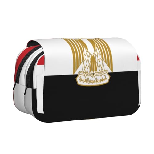 Khkbnb Federmäppchen mit ägyptischer Flagge, großes Fassungsvermögen, Federmäppchen, Schreibwaren-Organizer, Kosmetiktasche, Bürobedarf Khkbnb Federmäppchen mit ägyptischer Flagge, großes Fassungsvermögen, Federmäppchen, Schreibwaren-Organizer, Kosmetiktasche, Bürobedarf von Khkbnb