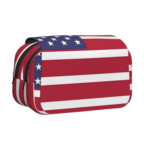 Khkbnb Federmäppchen mit amerikanischer Flagge, großes Fassungsvermögen, Federmäppchen, Schreibwaren-Organizer, Kosmetiktasche, Bürobedarf Khkbnb Federmäppchen mit amerikanischer Flagge, großes Fassungsvermögen, Federmäppchen, Schreibwaren-Organizer, Kosmetiktasche, Bürobedarf von Khkbnb