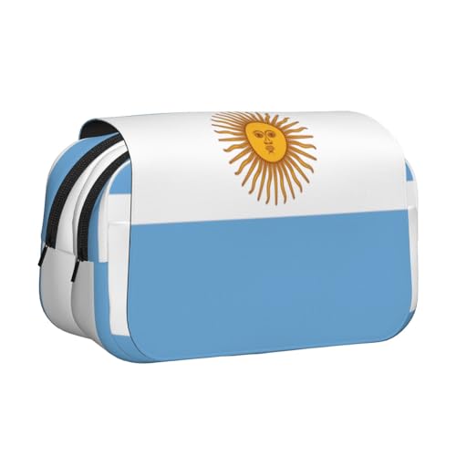 Khkbnb Federmäppchen mit argentinischer Flagge, großes Fassungsvermögen, Federmäppchen, Schreibwaren-Organizer, Kosmetiktasche, Bürobedarf von Khkbnb