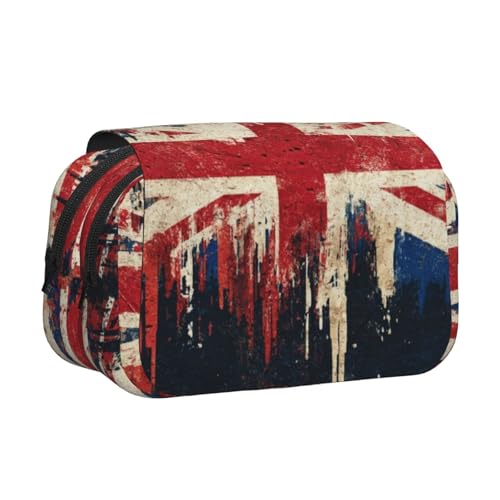 Khkbnb Federmäppchen mit britischer Flagge, großes Fassungsvermögen, Federmäppchen, Schreibwaren-Organizer, Kosmetiktasche, Bürobedarf von Khkbnb