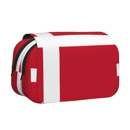 Khkbnb Federmäppchen mit dänischer Flagge, großes Fassungsvermögen, Federmäppchen, Schreibwaren-Organizer, Kosmetiktasche, Bürobedarf von Khkbnb