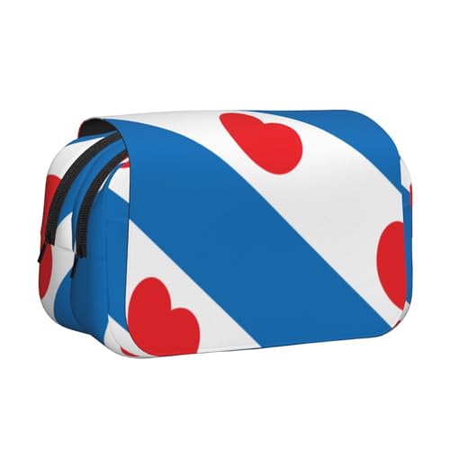 Khkbnb Federmäppchen mit friesischer Flagge, großes Fassungsvermögen, Federmäppchen, Schreibwaren-Organizer, Kosmetiktasche, Bürobedarf von Khkbnb