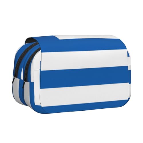 Khkbnb Federmäppchen mit griechischer Flagge, großes Fassungsvermögen, Federmäppchen, Schreibwaren-Organizer, Kosmetiktasche, Bürobedarf von Khkbnb
