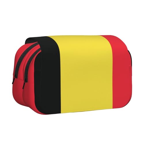 Khkbnb Federmäppchen mit großer Kapazität, Motiv: Flagge von Belgien, Federmäppchen, Schreibwaren-Organizer, Kosmetiktasche, Bürobedarf von Khkbnb