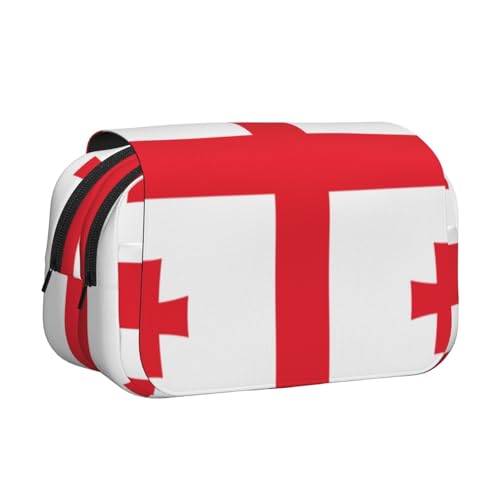 Khkbnb Federmäppchen mit großer Kapazität, Motiv: Flagge von Georgia, Federmäppchen, Schreibwaren-Organizer, Kosmetiktasche, Bürobedarf Khkbnb Federmäppchen mit großer Kapazität, Motiv: Flagge von Georgia, Federmäppchen, Schreibwaren-Organizer, Kosmetiktasche, Bürobedarf von Khkbnb