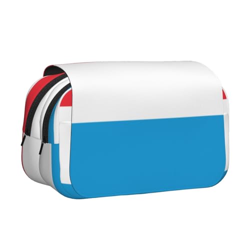 Khkbnb Federmäppchen mit großer Kapazität, Motiv: Flagge von Luxemburg, Federmäppchen, Schreibwaren-Organizer, Kosmetiktasche, Bürobedarf von Khkbnb