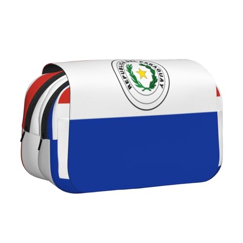 Khkbnb Federmäppchen mit großer Kapazität, Motiv: Flagge von Paraguay, Federmäppchen, Schreibwaren-Organizer, Kosmetiktasche, Bürobedarf Khkbnb Federmäppchen mit großer Kapazität, Motiv: Flagge von Paraguay, Federmäppchen, Schreibwaren-Organizer, Kosmetiktasche, Bürobedarf von Khkbnb