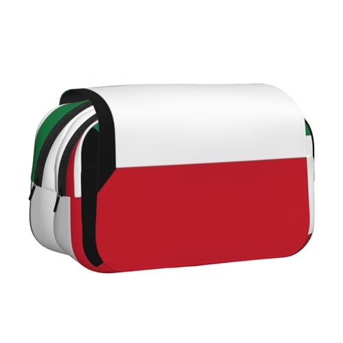 Khkbnb Federmäppchen mit kuwaitischer Flagge, großes Fassungsvermögen, Federmäppchen, Schreibwaren-Organizer, Kosmetiktasche, Bürobedarf von Khkbnb