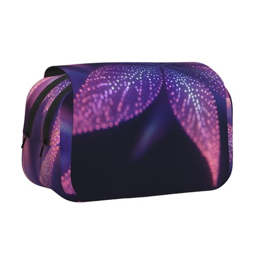 Khkbnb Federmäppchen mit leuchtenden Neonblättern, großes Fassungsvermögen, Federmäppchen, Schreibwaren-Organizer, Kosmetiktasche, Bürobedarf von Khkbnb