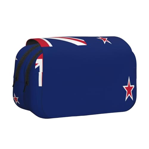 Khkbnb Federmäppchen mit neuseeländischer Flagge, großes Fassungsvermögen, Federmäppchen, Schreibwaren-Organizer, Kosmetiktasche, Bürobedarf von Khkbnb