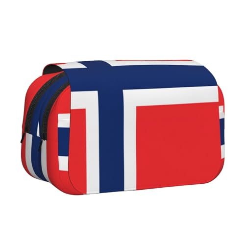 Khkbnb Federmäppchen mit norwegischer Flagge, großes Fassungsvermögen, Federmäppchen, Schreibwaren-Organizer, Kosmetiktasche, Bürobedarf Khkbnb Federmäppchen mit norwegischer Flagge, großes Fassungsvermögen, Federmäppchen, Schreibwaren-Organizer, Kosmetiktasche, Bürobedarf von Khkbnb