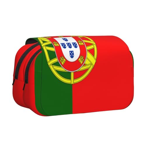 Khkbnb Federmäppchen mit portugiesischer Flagge, großes Fassungsvermögen, Federmäppchen, Schreibwaren-Organizer, Kosmetiktasche, Bürobedarf von Khkbnb