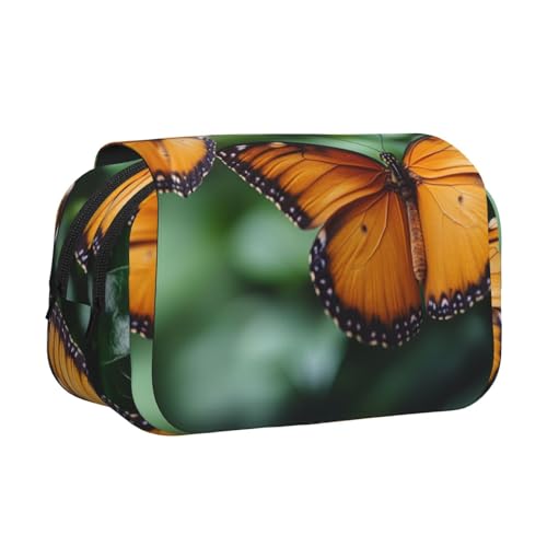 Khkbnb Federmäppchen mit tanzender Schmetterlinge, großes Fassungsvermögen, Federmäppchen, Schreibwaren-Organizer, Kosmetiktasche, Bürobedarf von Khkbnb
