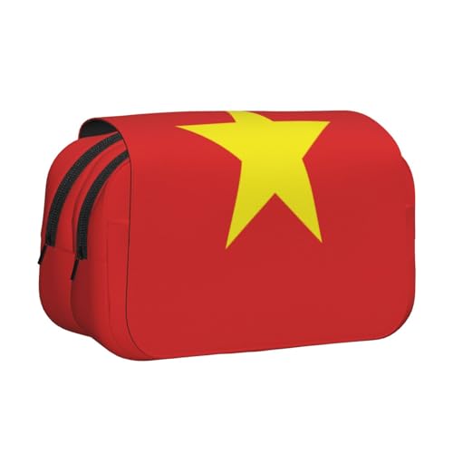 Khkbnb Federmäppchen mit vietnamesischer Flagge, großes Fassungsvermögen, Federmäppchen, Schreibwaren-Organizer, Kosmetiktasche, Bürobedarf von Khkbnb