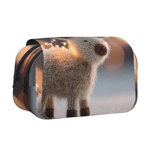 Khkbnb Gestricktes Weihnachts-Federmäppchen, großes Fassungsvermögen, Federmäppchen, Schreibwaren-Organizer, Kosmetiktasche, Bürobedarf von Khkbnb