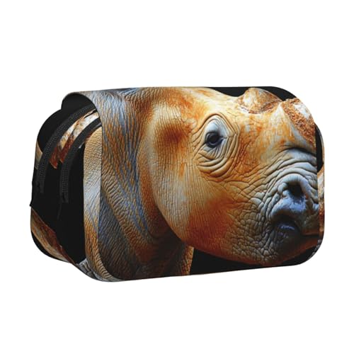 Khkbnb Lonely Rhino Federmäppchen, Federmäppchen, Schreibwaren-Organizer, Kosmetiktasche, Bürobedarf von Khkbnb