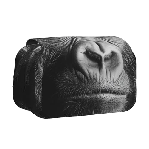 Khkbnb Melancholic Gorilla Federmäppchen, Federmäppchen, Schreibwaren-Organizer, Kosmetiktasche, Bürobedarf von Khkbnb