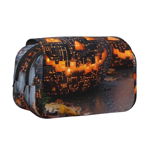 Khkbnb Pumpkin Technology Federmäppchen, Federmäppchen, Schreibwaren-Organizer, Kosmetiktasche, Bürobedarf von Khkbnb